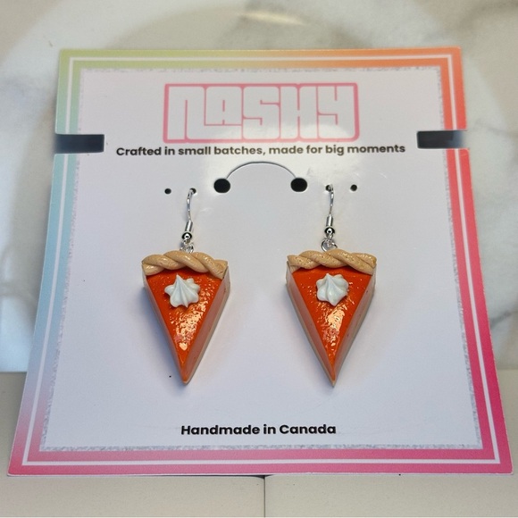 Chunky Pumpkin Pie(Smooth) - Handmade Earrings - Picture 5 of 7